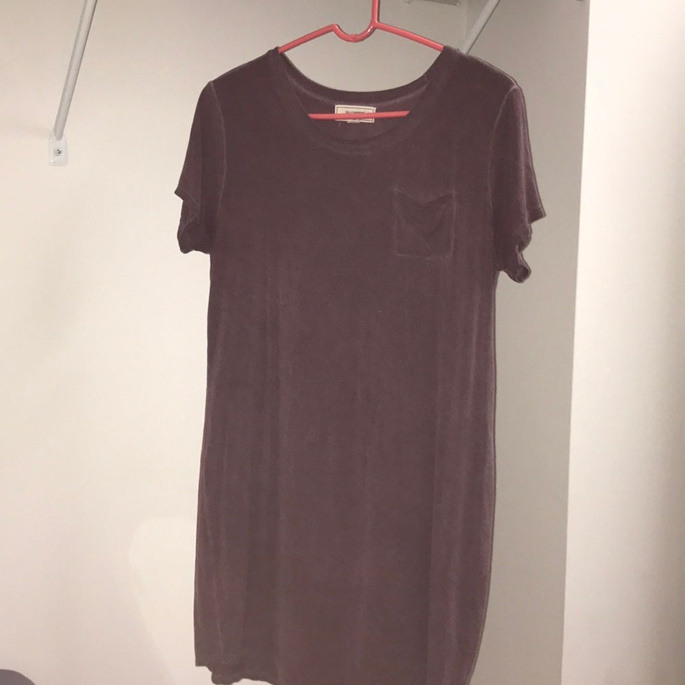 A purple t-shirt dress